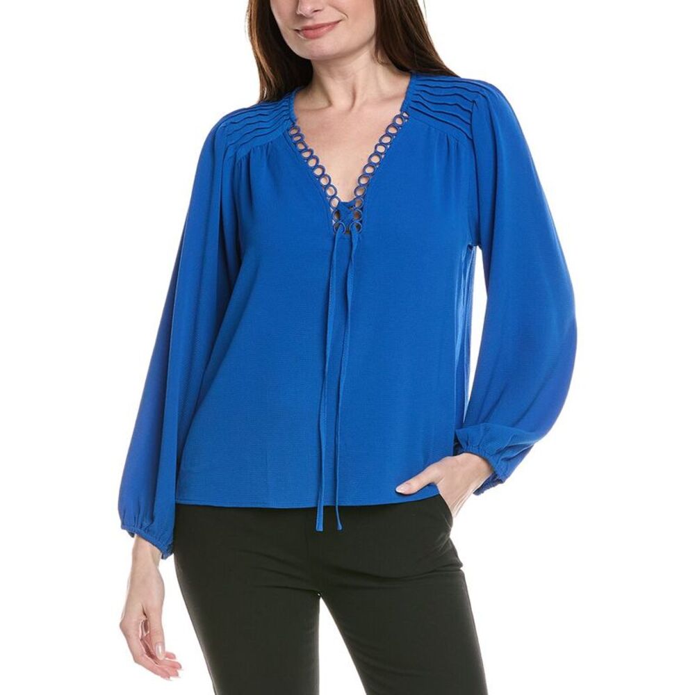 Cece Womens  Pintuck Blouse, Blue